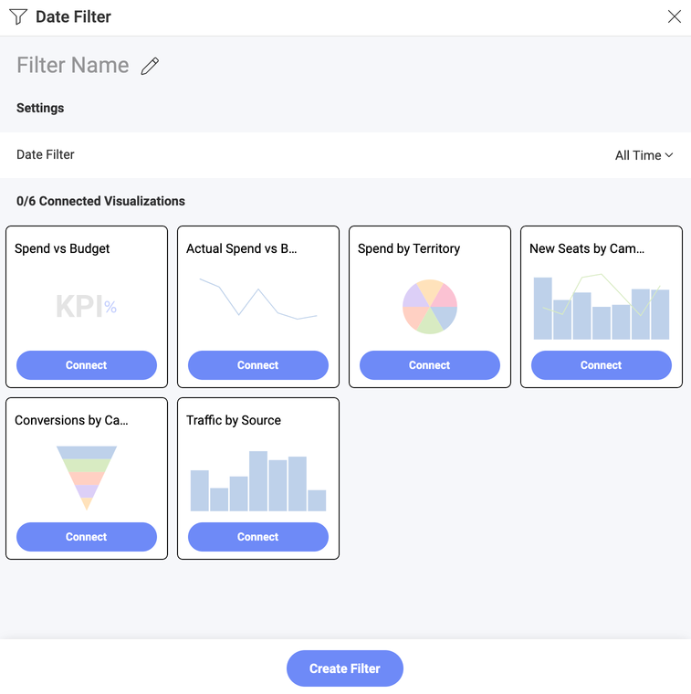 Filter Date Range dialog with different options