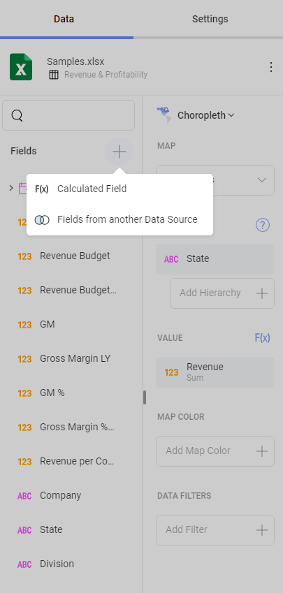 Pre-calculated field option